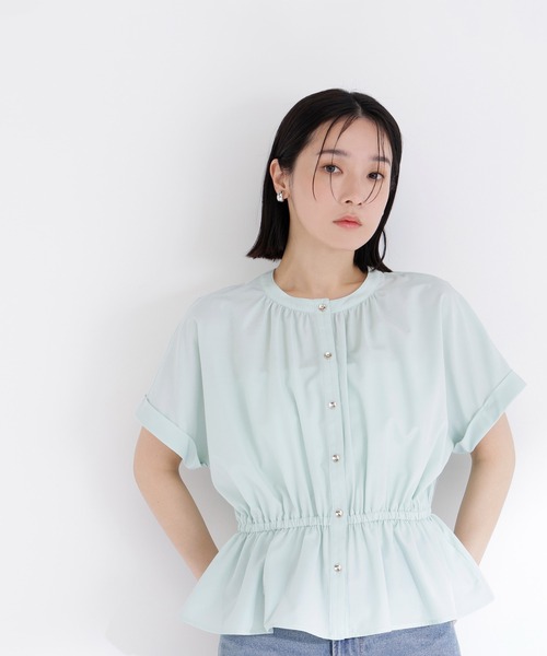 NATURAL BEAUTY BASIC(ナチュラルビューティーベーシック)の「追加生産【ちょうど、いい服】きゅっとふわっと。全部盛りブラウス(シャツ/ブラウス・レディース・ベージュ/ミント/ブルー/オフホワイト・フリ-)」の16枚目の写真
