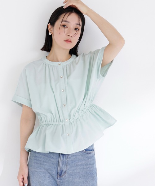 NATURAL BEAUTY BASIC(ナチュラルビューティーベーシック)の「追加生産【ちょうど、いい服】きゅっとふわっと。全部盛りブラウス(シャツ/ブラウス・レディース・ベージュ/ミント/ブルー/オフホワイト・フリ-)」の18枚目の写真