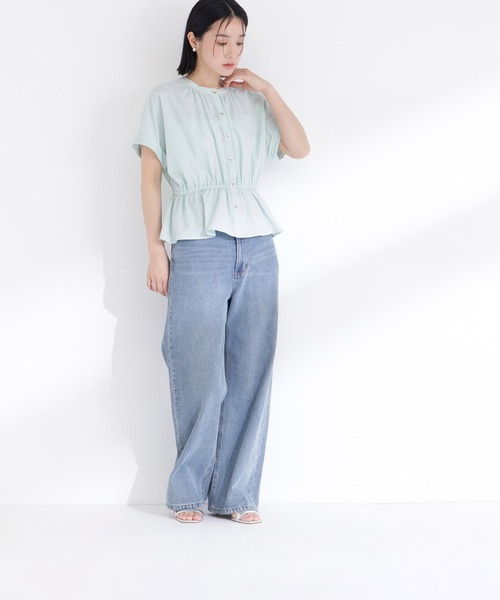 NATURAL BEAUTY BASIC(ナチュラルビューティーベーシック)の「追加生産【ちょうど、いい服】きゅっとふわっと。全部盛りブラウス(シャツ/ブラウス・レディース・ベージュ/ミント/ブルー/オフホワイト・フリ-)」の19枚目の写真