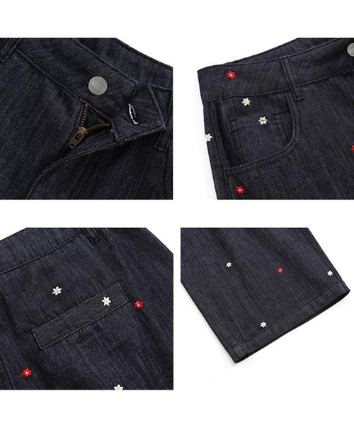 [新品未使用品]TOM&BOY 小花柄パンツ 8y 定価13970円 小花柄刺繍 ワイドデニムパンツ FX26K031【Fano Studios】【2026SS