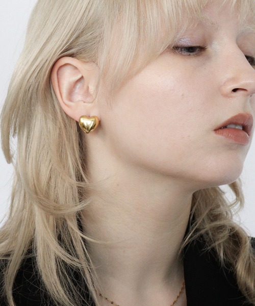 Bilan(ビラン)の「( 金属アレルギー軽減 サージカルステンレス ) ボリュームハートピアス / 【 BILAN 】 Volume Heart Pierce(ピアス(両耳用)・レディース・シルバー/ゴールド・FREE)」の1枚目の写真