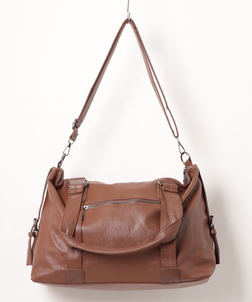 WESTBOY（ウエストボーイ）の「ビッグシルエット 2WAY  ショルダーバッグ WO26S14BG01（ショルダーバッグ・メンズ・ブラウン/ホワイト/ブラック・FREE）」の3枚目の写真