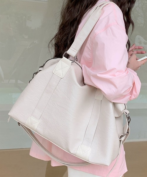 WESTBOY（ウエストボーイ）の「ビッグシルエット 2WAY  ショルダーバッグ WO26S14BG01（ショルダーバッグ・メンズ・ブラウン/ホワイト/ブラック・FREE）」の2枚目の写真