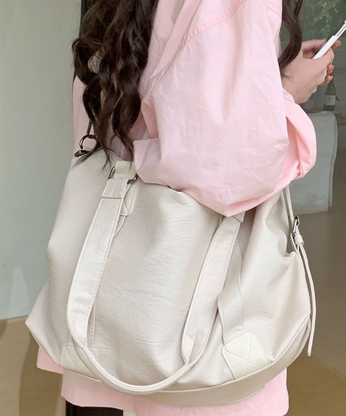 WESTBOY（ウエストボーイ）の「ビッグシルエット 2WAY  ショルダーバッグ WO26S14BG01（ショルダーバッグ・メンズ・ブラウン/ホワイト/ブラック・FREE）」の5枚目の写真