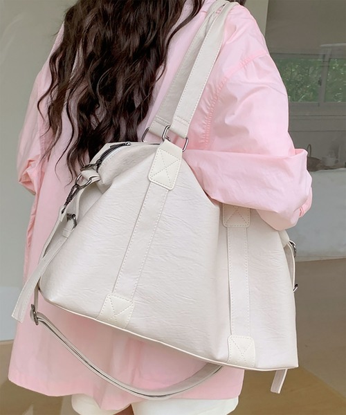 WESTBOY（ウエストボーイ）の「ビッグシルエット 2WAY  ショルダーバッグ WO26S14BG01（ショルダーバッグ・メンズ・ブラウン/ホワイト/ブラック・FREE）」の4枚目の写真