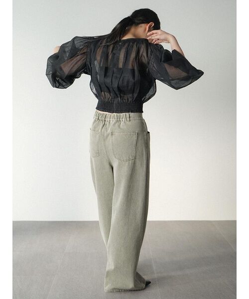 FIKA.(フィーカ)の「Sheer check gathered blouse(シャツ/ブラウス・レディース・アイボリー/ブラック・MEDIUM)」の13枚目の写真