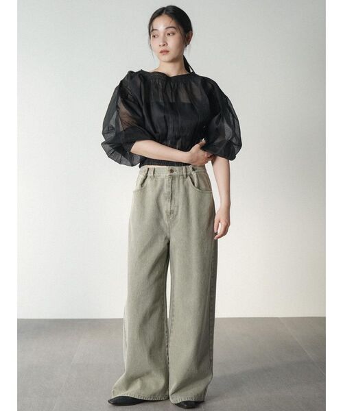 FIKA.(フィーカ)の「Sheer check gathered blouse(シャツ/ブラウス・レディース・アイボリー/ブラック・MEDIUM)」の14枚目の写真