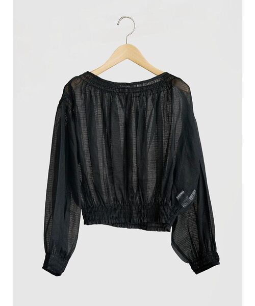 FIKA.(フィーカ)の「Sheer check gathered blouse(シャツ/ブラウス・レディース・アイボリー/ブラック・MEDIUM)」の16枚目の写真