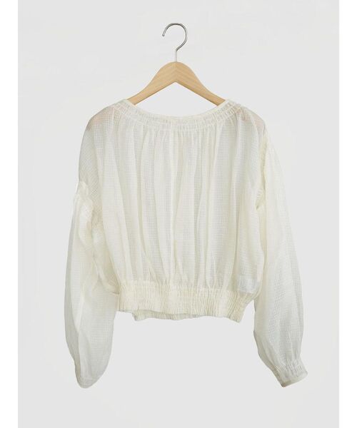 FIKA.(フィーカ)の「Sheer check gathered blouse(シャツ/ブラウス・レディース・アイボリー/ブラック・MEDIUM)」の15枚目の写真