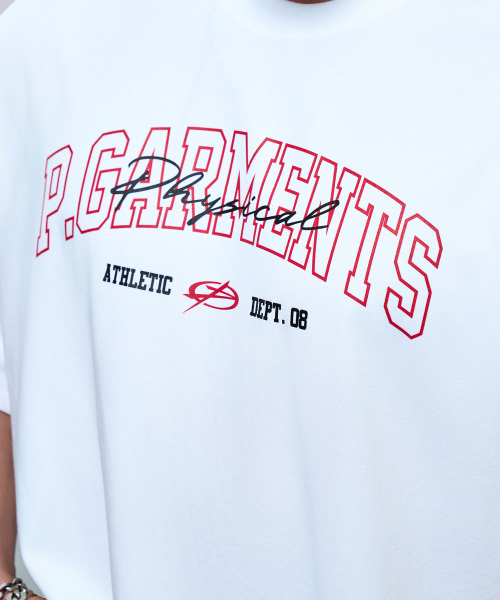 PHYSICAL GARMENTS（フィジカルガーメンツ）の「P2635 レイヤードプリントジャイアント半袖[3COLOR]（Tシャツ/カットソー・メンズ・チャコール/ホワイト/ブラック・MEDIUM/XX-LARGE/LARGE/X-LARGE）」の7枚目の写真
