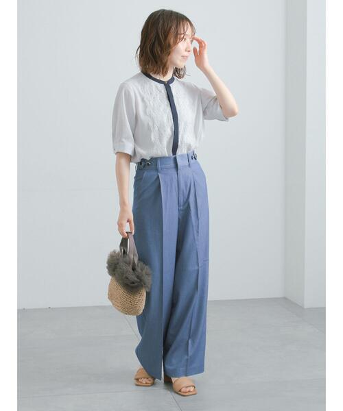 Te chichi(テチチ)の「フロントレース5分袖ブラウス(シャツ/ブラウス・レディース・オフホワイト/シルバーグレー/グレー・F)」の19枚目の写真