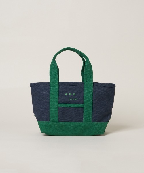 three dots(スリードッツ)の「トートバッグ ミニ(トートバッグ・レディース・ブラック/ブルー系その他/ホワイト系その他・ONE SIZE)」の3枚目の写真