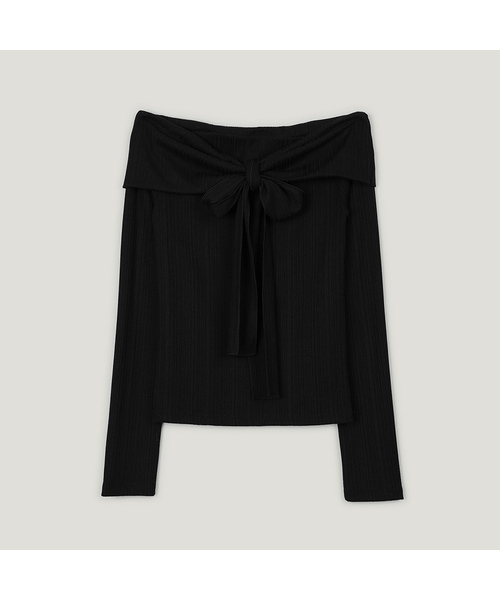 TWEE(トゥウィー)の「リーデンオフショルダー長袖Tシャツ(ストラップセット)(Tシャツ/カットソー・レディース・クリーム/ブラック・FREE)」の2枚目の写真