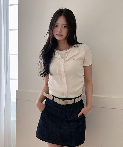 TWEE(トゥウィー)の「リーデンオフショルダー長袖Tシャツ(ストラップセット)(Tシャツ/カットソー・レディース・クリーム/ブラック・FREE)」の6枚目の写真