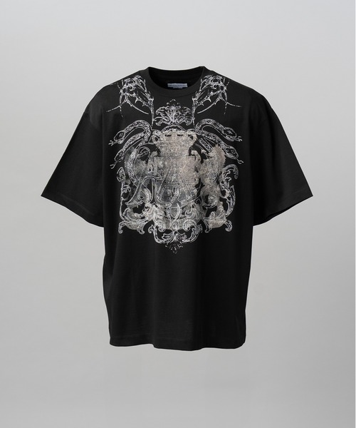 MAISON SPECIAL（メゾンスペシャル）の「《UNISEX》【Hypnose Association for MAISON SPECIAL】「SNAKE」Prime-Over Crew Neck Graphic T-Shirt/「スネーク」プライムオーバークルーネックグラフィックTシャツ【MAISON SPECIAL/メゾンスペシャル】（Tシャツ/カットソー・メンズ・ブラック・2/1/0）」の2枚目の写真