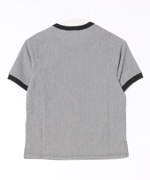 U.S. POLO ASSN.(ユーエスポロアッスン)の「【U.S.POLO ASSN./ユーエスポロアッスン】【肌離れが良く通気性に優れるサッカー生地】リンガーTシャツ ワンポイントロゴ 半袖 クルーネック 涼しい 綺麗めカジュアル(Tシャツ/カットソー・レディース・ブラック/サックスブルー/ベージュ・MEDIUM/LARGE)」の4枚目の写真