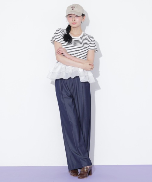 JILL by JILL STUART（ジルバイジルスチュアート）の「ビスチェディティールワイドパンツ（その他パンツ・レディース・ネイビー/グレー・MEDIUM/SMALL）」の2枚目の写真