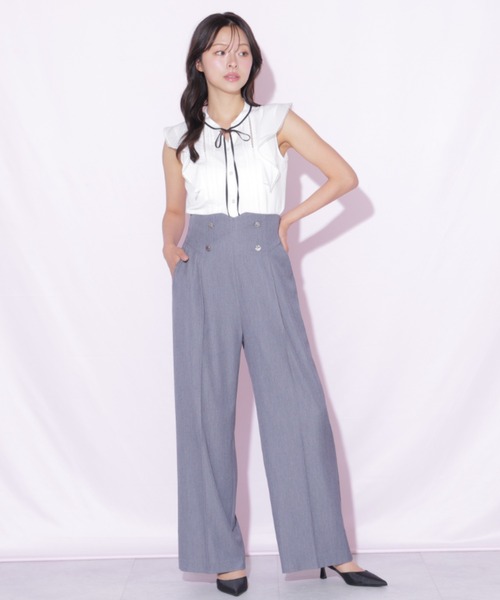 JILL by JILL STUART（ジルバイジルスチュアート）の「ビスチェディティールワイドパンツ（その他パンツ・レディース・ネイビー/グレー・MEDIUM/SMALL）」の5枚目の写真