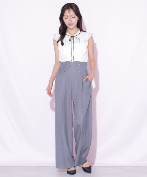 JILL by JILL STUART（ジルバイジルスチュアート）の「ビスチェディティールワイドパンツ（その他パンツ・レディース・ネイビー/グレー・MEDIUM/SMALL）」の4枚目の写真