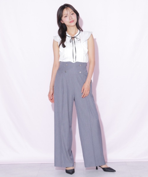 JILL by JILL STUART（ジルバイジルスチュアート）の「ビスチェディティールワイドパンツ（その他パンツ・レディース・ネイビー/グレー・MEDIUM/SMALL）」の6枚目の写真