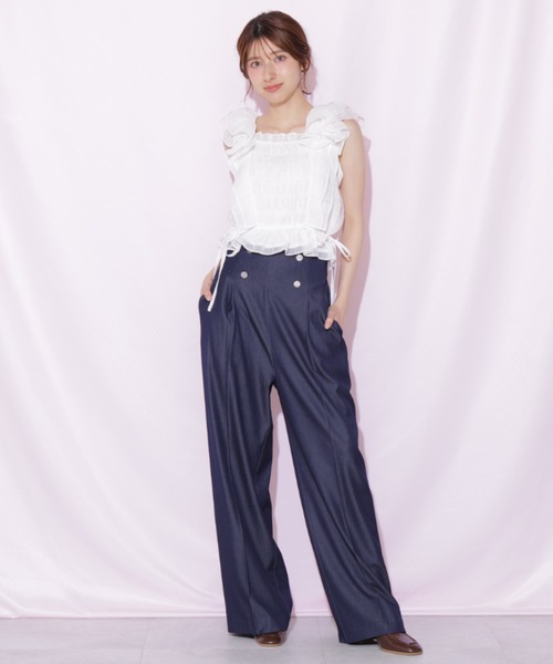 JILL by JILL STUART（ジルバイジルスチュアート）の「ビスチェディティールワイドパンツ（その他パンツ・レディース・ネイビー/グレー・MEDIUM/SMALL）」の7枚目の写真