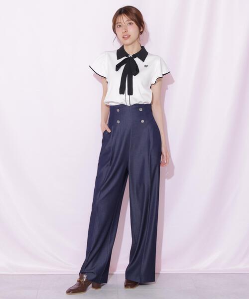 JILL by JILL STUART（ジルバイジルスチュアート）の「ビスチェディティールワイドパンツ（その他パンツ・レディース・ネイビー/グレー・MEDIUM/SMALL）」の8枚目の写真