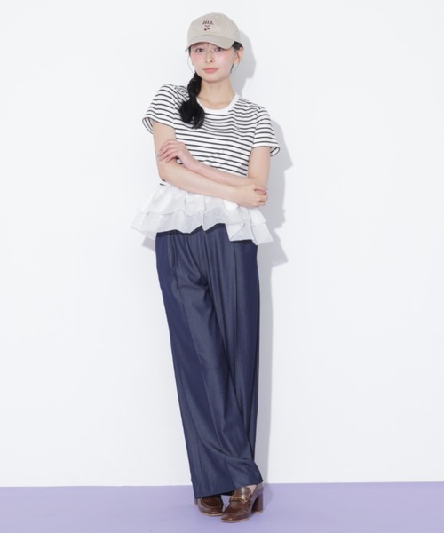 JILL by JILL STUART（ジルバイジルスチュアート）の「ビスチェディティールワイドパンツ（その他パンツ・レディース・ネイビー/グレー・MEDIUM/SMALL）」の10枚目の写真