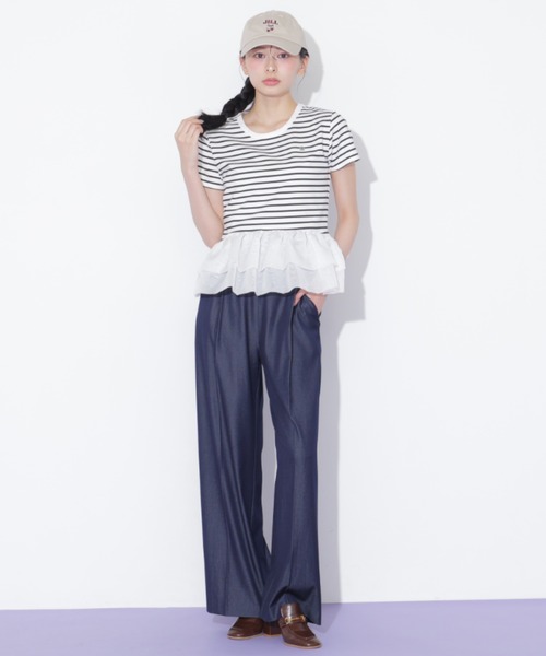 JILL by JILL STUART（ジルバイジルスチュアート）の「ビスチェディティールワイドパンツ（その他パンツ・レディース・ネイビー/グレー・MEDIUM/SMALL）」の11枚目の写真