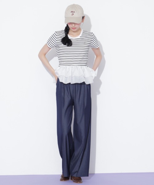 JILL by JILL STUART（ジルバイジルスチュアート）の「ビスチェディティールワイドパンツ（その他パンツ・レディース・ネイビー/グレー・MEDIUM/SMALL）」の12枚目の写真