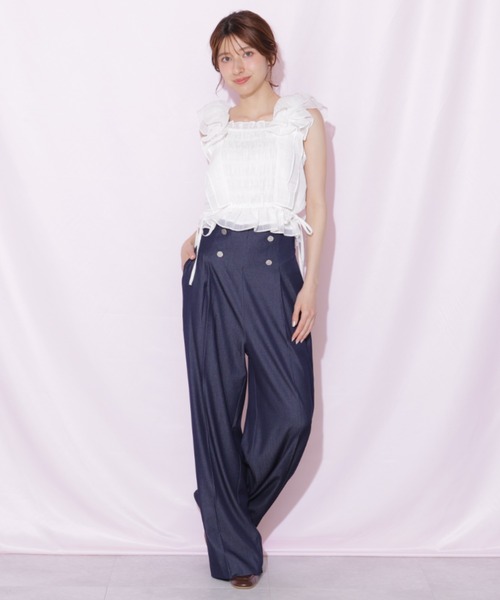 JILL by JILL STUART（ジルバイジルスチュアート）の「ビスチェディティールワイドパンツ（その他パンツ・レディース・ネイビー/グレー・MEDIUM/SMALL）」の14枚目の写真