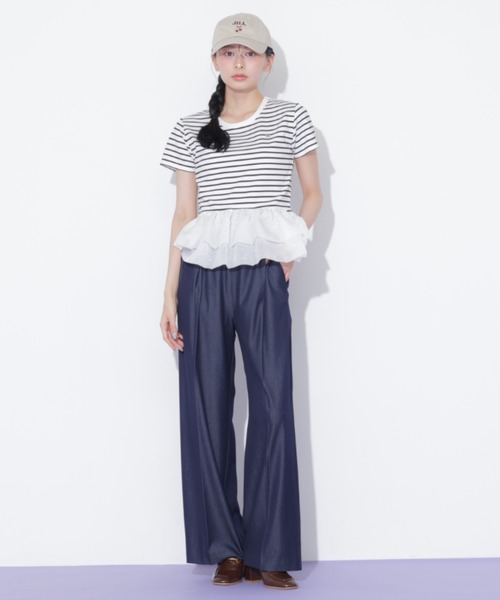 JILL by JILL STUART（ジルバイジルスチュアート）の「ビスチェディティールワイドパンツ（その他パンツ・レディース・ネイビー/グレー・MEDIUM/SMALL）」の9枚目の写真