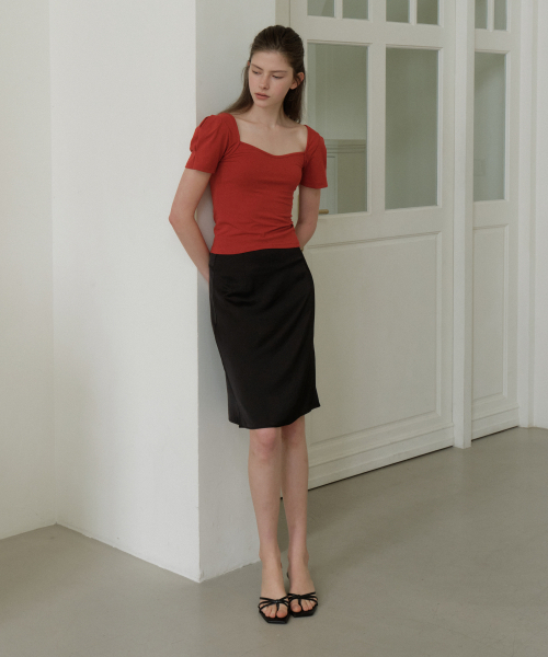 REORG(リオルグ)の「GIR SATIN MIDI SKIRT BLACK(スカート・レディース・その他・MEDIUM/LARGE/SMALL)」の3枚目の写真