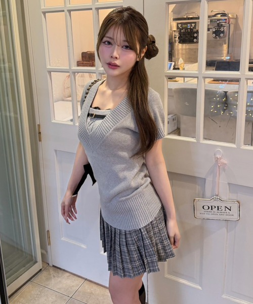 one after another NICE CLAUP(ワンアフターアナザーナイスクラップ)の「【Nono企画】2枚セットドッキングミニワンピース(その他小物・レディース・アイボリー/ブラック/グレー・FREE)」の13枚目の写真