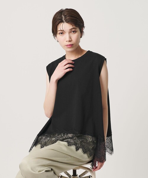 WEB限定】レースコンビ ノースリーブカットソー（Tシャツ/カットソー