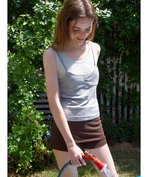 ETMON(エトモン)の「Color Layered Ribbed Top, Melange Grey(Tシャツ/カットソー・レディース・その他・F)」の3枚目の写真