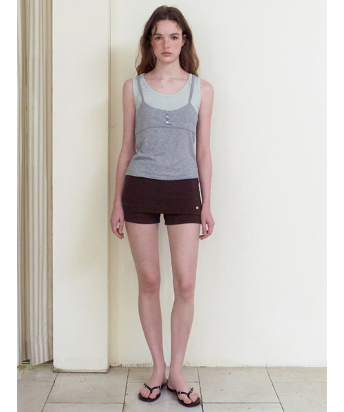 ETMON(エトモン)の「Color Layered Ribbed Top, Melange Grey(Tシャツ/カットソー・レディース・その他・F)」の5枚目の写真
