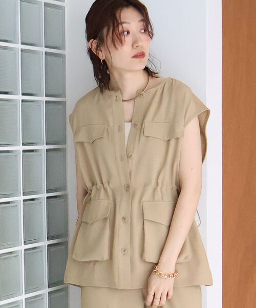 le.coeur blanc(ルクールブラン)の「ドロストノーカラージレ(その他アウター・レディース・ブラウン/ベージュ・38)」の1枚目の写真