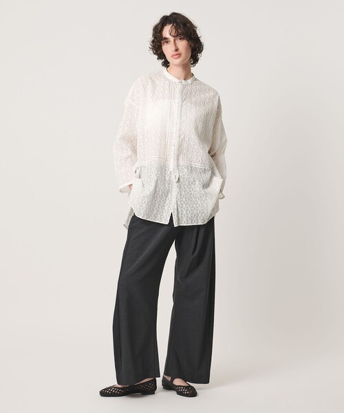 Pheeta(フィータ)の「<Pheeta>Christine ノーカラー シャツ / 016C-25(シャツ/ブラウス・レディース・ブラック/ホワイト・FREE)」の10枚目の写真
