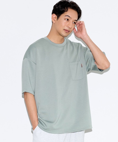coca(coca)(コカ)の「\速乾・UVカット/ライトソフトジャージーポケット付きワイド半袖Tシャツ(Tシャツ/カットソー・メンズ・ホワイト/ネイビー/ライトグリーン/ライトグレー・L/XL/M)」の3枚目の写真