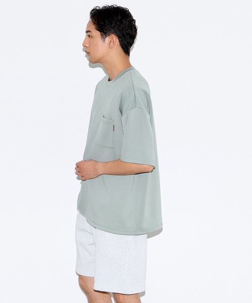 coca(coca)(コカ)の「\速乾・UVカット/ライトソフトジャージーポケット付きワイド半袖Tシャツ(Tシャツ/カットソー・メンズ・ホワイト/ネイビー/ライトグリーン/ライトグレー・L/XL/M)」の6枚目の写真
