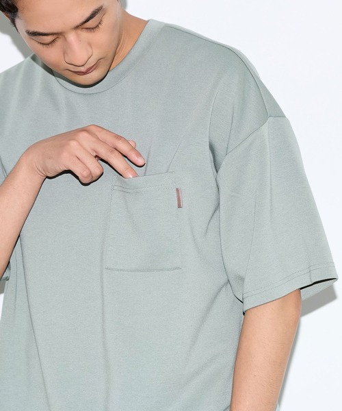 coca(coca)(コカ)の「\速乾・UVカット/ライトソフトジャージーポケット付きワイド半袖Tシャツ(Tシャツ/カットソー・メンズ・ホワイト/ネイビー/ライトグリーン/ライトグレー・L/XL/M)」の7枚目の写真