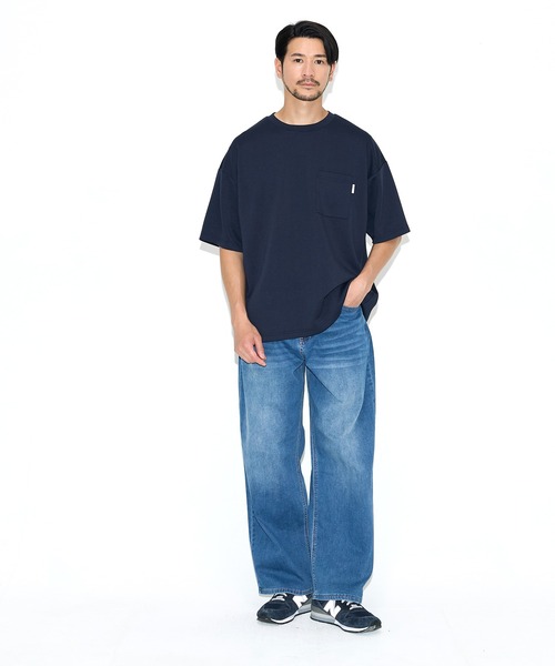coca(coca)(コカ)の「\速乾・UVカット/ライトソフトジャージーポケット付きワイド半袖Tシャツ(Tシャツ/カットソー・メンズ・ホワイト/ネイビー/ライトグリーン/ライトグレー・L/XL/M)」の8枚目の写真
