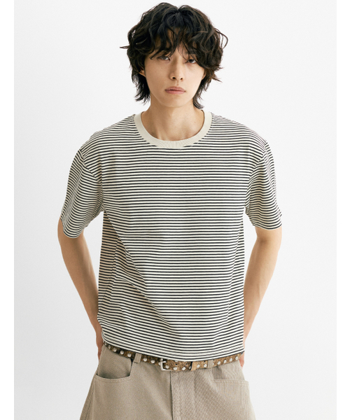 THEN OUR(デンアワー)の「ピグメントストライプクロップ半袖Tシャツ(クリーム)(Tシャツ/カットソー・メンズ・その他・X-LARGE/LARGE/MEDIUM)」の7枚目の写真
