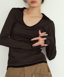 【Knuth Marf】u-neck slim top