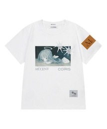 MUCENT（ムセント）の「◇MUCENT◇ブランド直輸入正規品/★MUCENT X COIRIS コラボ アリエル サイドレザーパッチ ハーフT ARIEL SIDE LEATHER PATCH HALF T（Tシャツ/カットソー）」