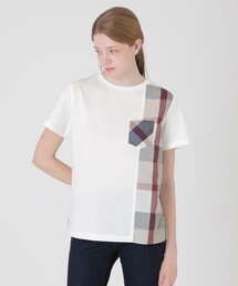 【一部店舗限定】パーシャルチェックポケットTシャツ