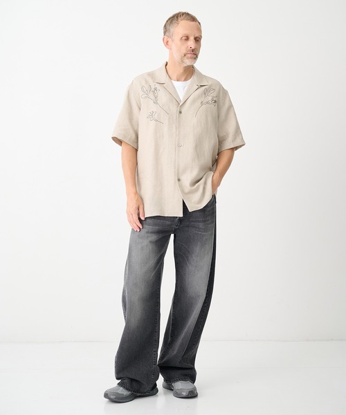 TANAKA(タナカ)の「【TANAKA/タナカ】別注THE SS SHIRT LINEN EMBROIDERY(シャツ/ブラウス・メンズ・オフホワイト・L/M)」の6枚目の写真