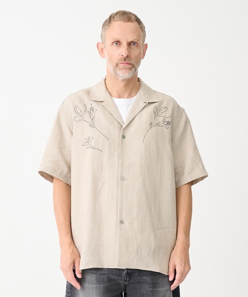 TANAKA(タナカ)の「【TANAKA/タナカ】別注THE SS SHIRT LINEN EMBROIDERY(シャツ/ブラウス・メンズ・オフホワイト・L/M)」の7枚目の写真