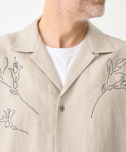 TANAKA(タナカ)の「【TANAKA/タナカ】別注THE SS SHIRT LINEN EMBROIDERY(シャツ/ブラウス・メンズ・オフホワイト・L/M)」の10枚目の写真