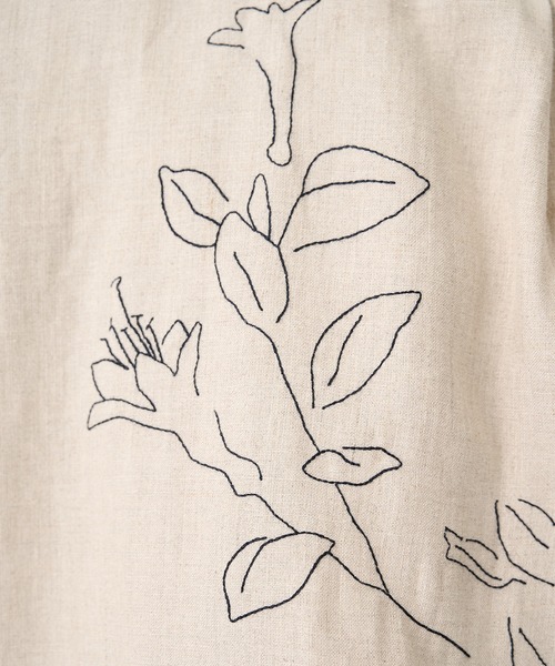 TANAKA(タナカ)の「【TANAKA/タナカ】別注THE SS SHIRT LINEN EMBROIDERY(シャツ/ブラウス・メンズ・オフホワイト・L/M)」の3枚目の写真